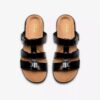 Kitly Pearl – svarta platta sandaler i lackläder för damer Kitly Pearl – svarta platta sandaler i lackläder för damer