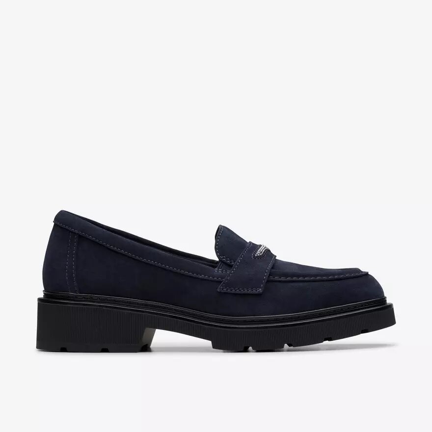 Lauryl Step-loafers i marinblått mocka för dam Lauryl Step-loafers i marinblått mocka för dam