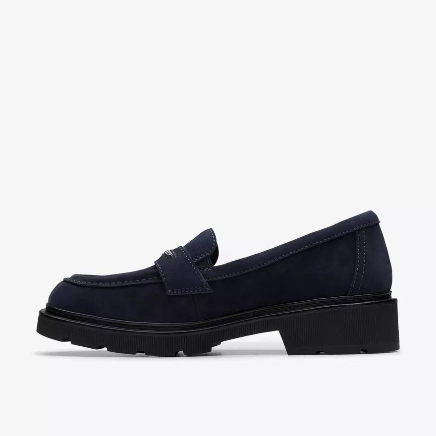 Lauryl Step-loafers i marinblått mocka för dam Lauryl Step-loafers i marinblått mocka för dam