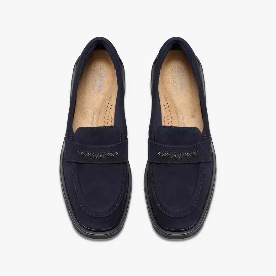 Lauryl Step-loafers i marinblått mocka för dam Lauryl Step-loafers i marinblått mocka för dam