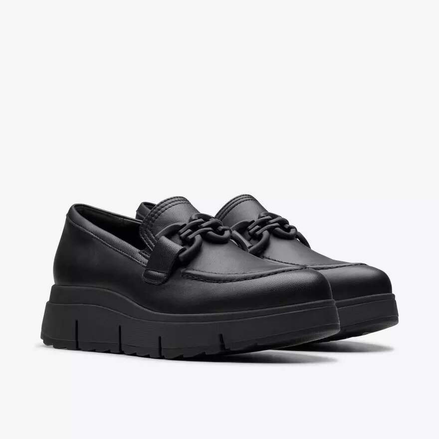 Loriini Izzy svarta läders Loafers för damer Loriini Izzy svarta läders Loafers för damer
