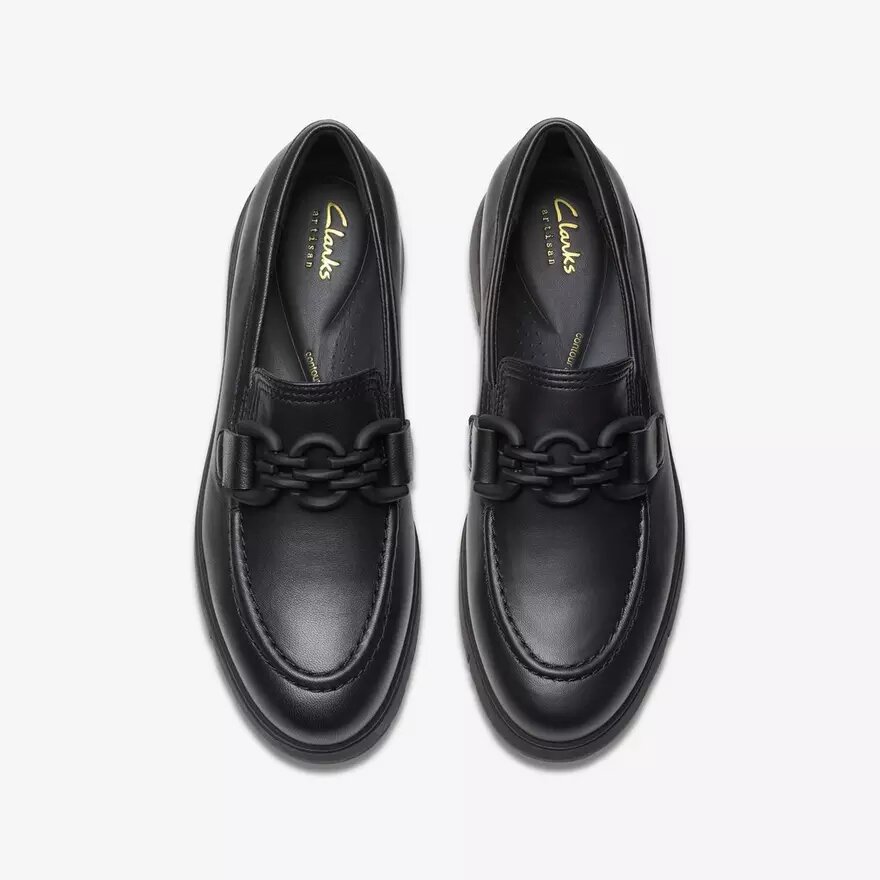 Loriini Izzy svarta läders Loafers för damer Loriini Izzy svarta läders Loafers för damer