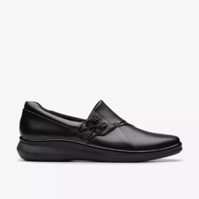 Lynell Slip – svarta slip-ons i läder för damer