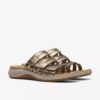 Maelynn Abby guldmetalliska platta sandaler för damer Maelynn Abby guldmetalliska platta sandaler för damer