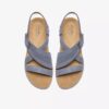 Maelynn Gem, platta sandaler i denimblå nubuck för dam Maelynn Gem, platta sandaler i denimblå nubuck för dam