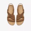Maelynn Gem Tan Nubuck-platta sandaler för damer