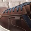 Mapstone Lace-sneakers i mahognyfärgat läder för herr