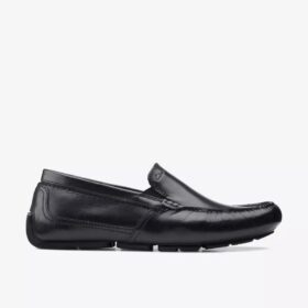 Markman Plain svarta läderloafers för herrar