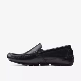 Markman Plain svarta läderloafers för herrar