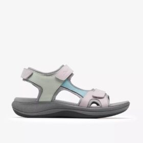 Mira Bay grå/gröna rem-sandaler för dam