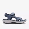 Mira Bay-rem-sandaler för damer i denimblått med remmar och Cloudsteppers™-teknik Mira Bay-rem-sandaler för damer i denimblått med remmar och Cloudsteppers™-teknik