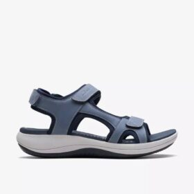 Mira Bay-rem-sandaler för damer i denimblått med remmar och Cloudsteppers™-teknik