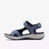 Mira Bay-rem-sandaler för damer i denimblått med remmar och Cloudsteppers™-teknik Mira Bay-rem-sandaler för damer i denimblått med remmar och Cloudsteppers™-teknik