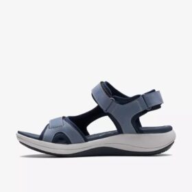 Mira Bay-rem-sandaler för damer i denimblått med remmar och Cloudsteppers™-teknik