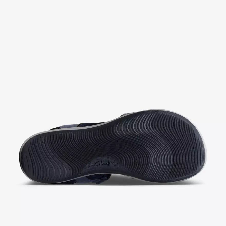 Mira Bay-rem-sandaler för damer i denimblått med remmar och Cloudsteppers™-teknik Mira Bay-rem-sandaler för damer i denimblått med remmar och Cloudsteppers™-teknik