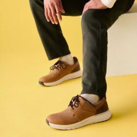 Motion Trek Pt mörkbruna lädersneakers för herr
