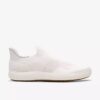 Nalle Step vita stickade slip-ons för dam Nalle Step vita stickade slip-ons för dam