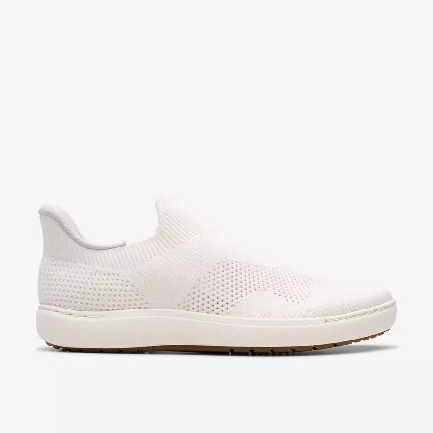 Nalle Step vita stickade slip-ons för dam Nalle Step vita stickade slip-ons för dam
