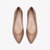 Natalyn Wish – varma beige läderballerinaskor för dam