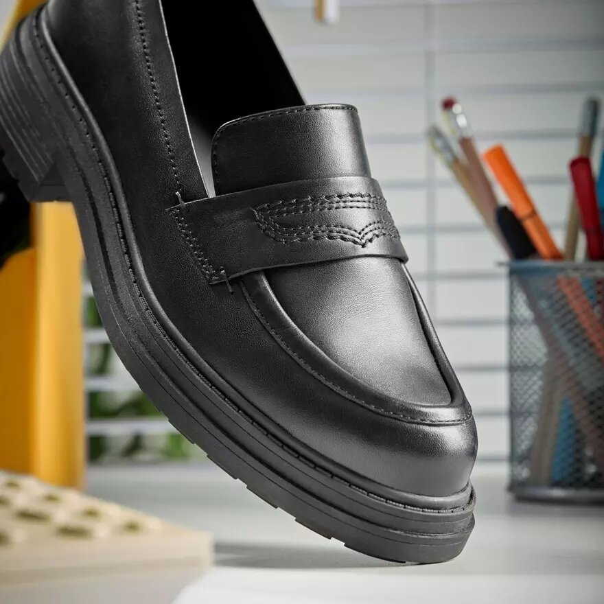 Orinoco3 Edge – svarta läders Loafers för damer (USA) Orinoco3 Edge – svarta läders Loafers för damer (USA)