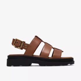 Orinoco3 Strap – platta sandaler i brunt läder för damer
