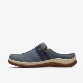 Orlene-träskor för damer i denimblå nubuck – Träskor & Mules