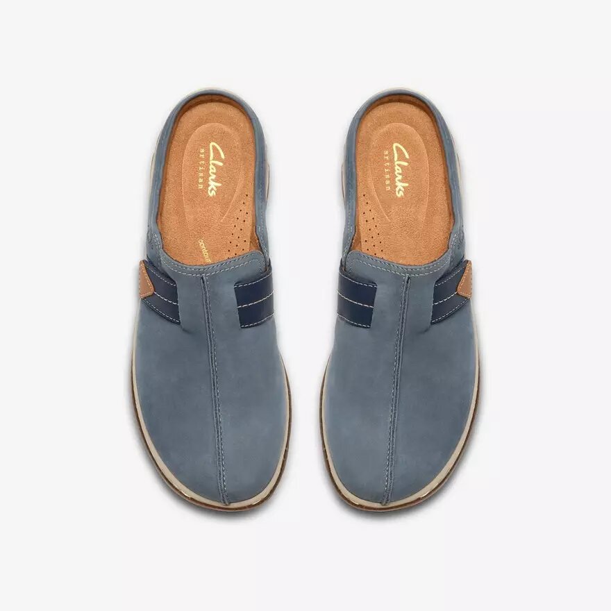 Orlene-träskor för damer i denimblå nubuck – Träskor & Mules Orlene-träskor för damer i denimblå nubuck – Träskor & Mules