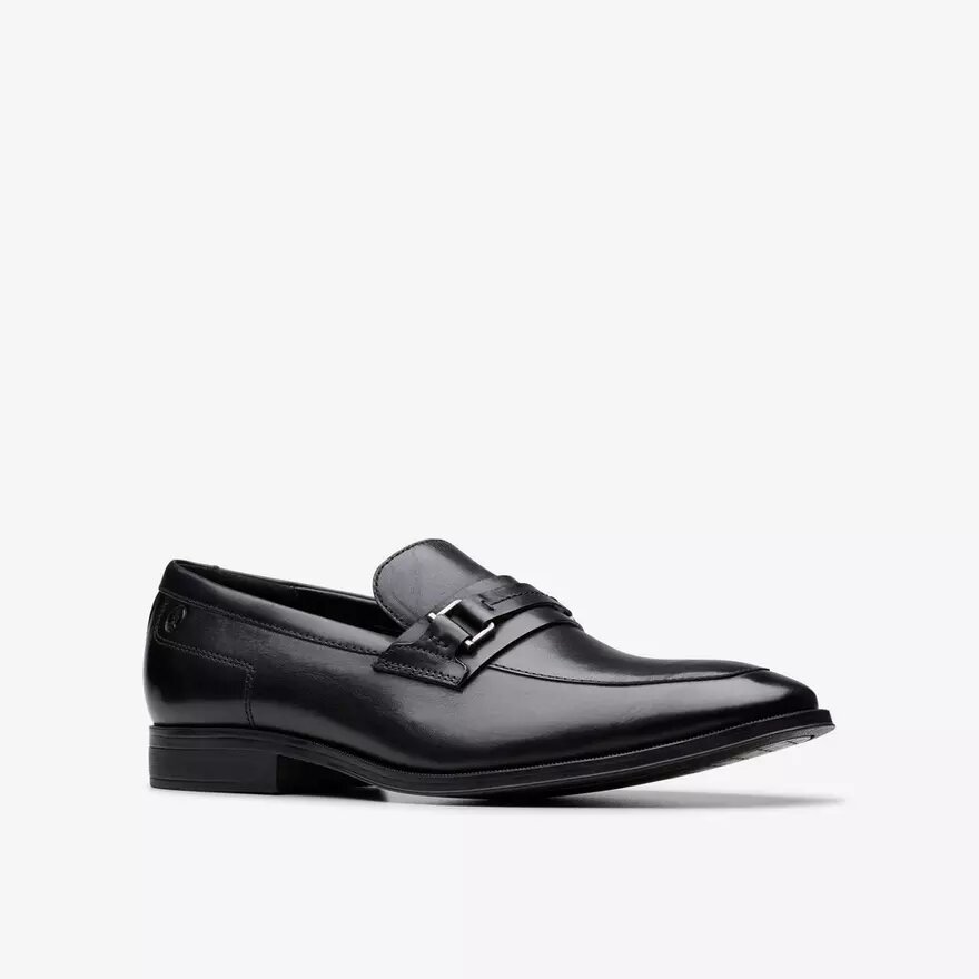 Paulton Lo svarta läders Loafers för herr Paulton Lo svarta läders Loafers för herr