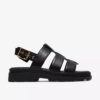 Platta sandaler för damer, Orinoco3 Strap, svart läder Platta sandaler för damer, Orinoco3 Strap, svart läder