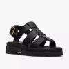 Platta sandaler för damer, Orinoco3 Strap, svart läder Platta sandaler för damer, Orinoco3 Strap, svart läder