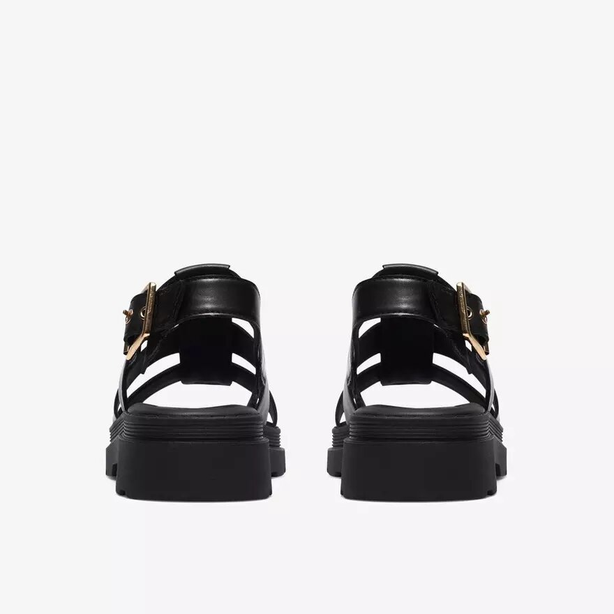 Platta sandaler för damer, Orinoco3 Strap, svart läder Platta sandaler för damer, Orinoco3 Strap, svart läder