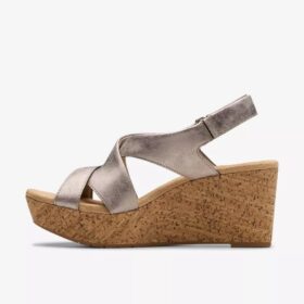 Rose-kilklackar för damer i taupe metallic