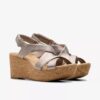 Rose-kilklackar för damer i taupe metallic