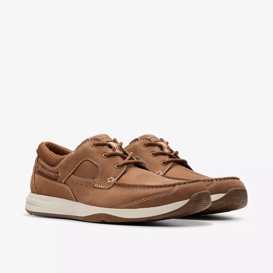 Sailview-båtskor för herr med snörning i ljusbrunt nubuck Sailview-båtskor för herr med snörning i ljusbrunt nubuck