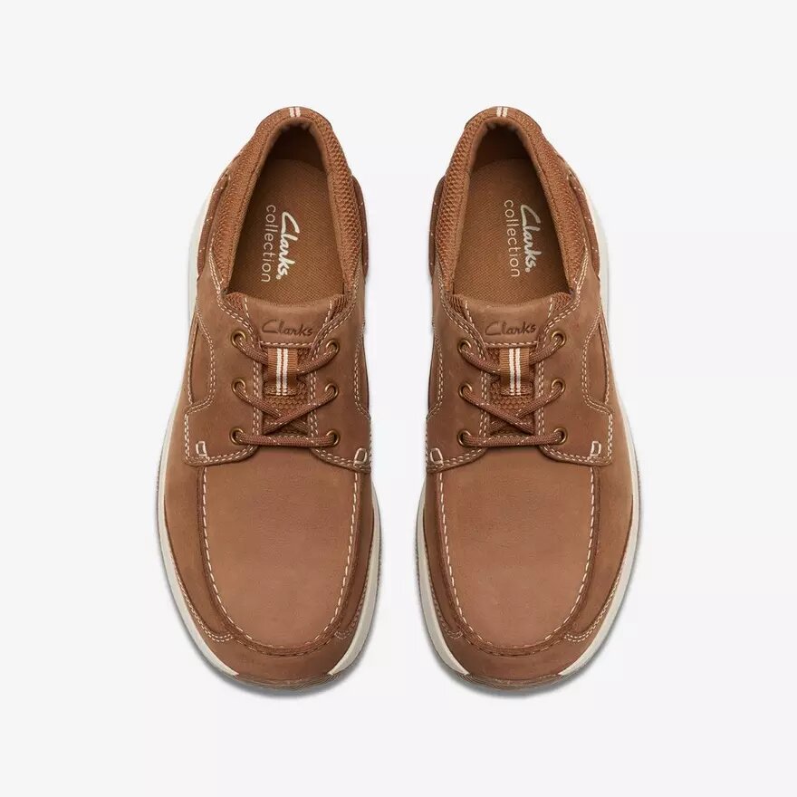 Sailview-båtskor för herr med snörning i ljusbrunt nubuck Sailview-båtskor för herr med snörning i ljusbrunt nubuck