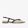 Sensa15 Bow, Slingbacks i krämfärgat läder för damer