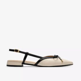 Sensa15 Bow, Slingbacks i krämfärgat läder för damer Sensa15 Bow, Slingbacks i krämfärgat läder för damer