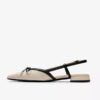 Sensa15 Bow, Slingbacks i krämfärgat läder för damer