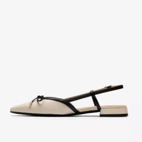 Sensa15 Bow, Slingbacks i krämfärgat läder för damer Sensa15 Bow, Slingbacks i krämfärgat läder för damer