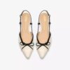 Sensa15 Bow, Slingbacks i krämfärgat läder för damer