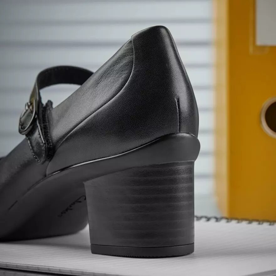 Shaya Jane Mary Janes i svart läder för damer Shaya Jane Mary Janes i svart läder för damer