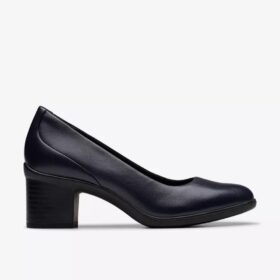 Shaya Poppy-pumps i marinblått läder för dam