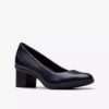 Shaya Poppy-pumps i marinblått läder för dam Shaya Poppy-pumps i marinblått läder för dam