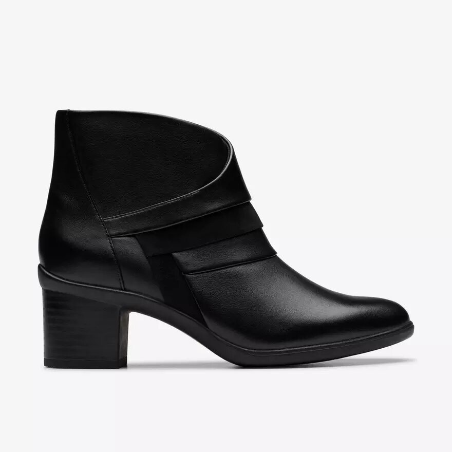 Shaya Sky svarta läderankelboots för dam Shaya Sky svarta läderankelboots för dam