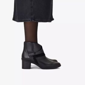 Shaya Sky svarta läderankelboots för dam