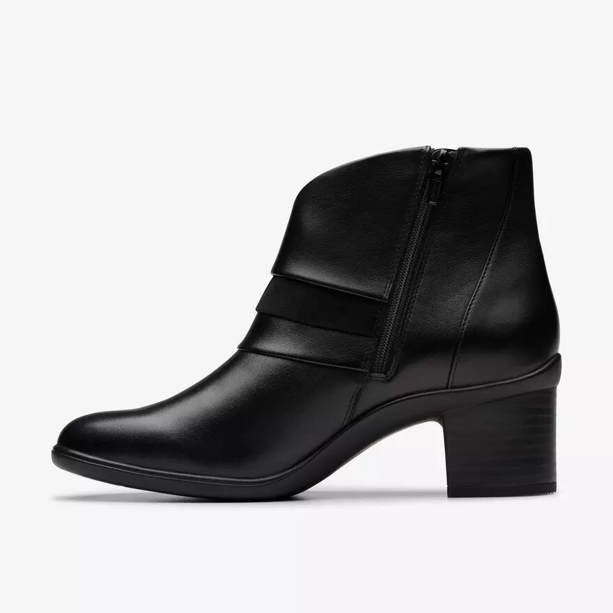 Shaya Sky svarta läderankelboots för dam Shaya Sky svarta läderankelboots för dam