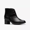 Shaya Sky svarta läderankelboots för dam Shaya Sky svarta läderankelboots för dam