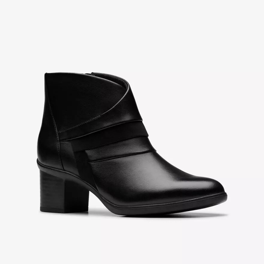 Shaya Sky svarta läderankelboots för dam Shaya Sky svarta läderankelboots för dam