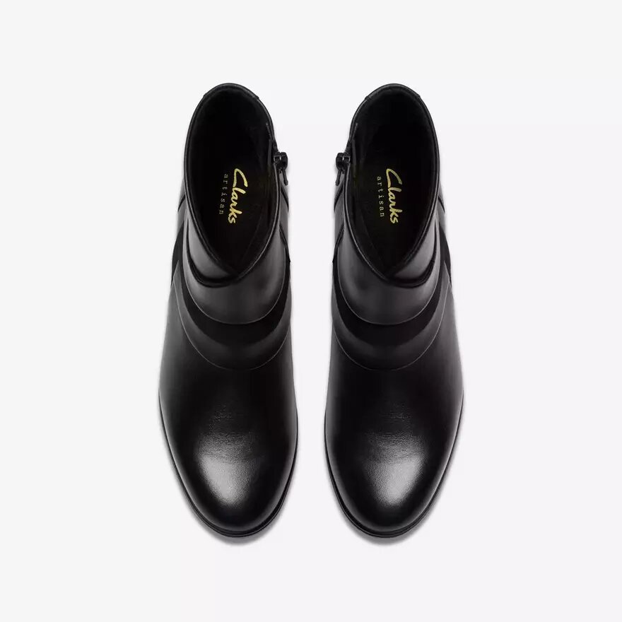 Shaya Sky svarta läderankelboots för dam Shaya Sky svarta läderankelboots för dam