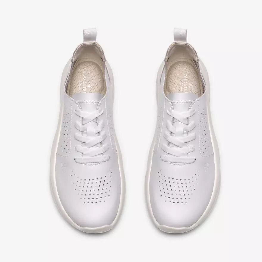 Solevana-sneakers i vitt läder för damer Solevana-sneakers i vitt läder för damer